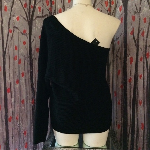Lane Bryant One Shoulder Black Textured Top Size 22/24 3X NWT - Picture 5 of 7